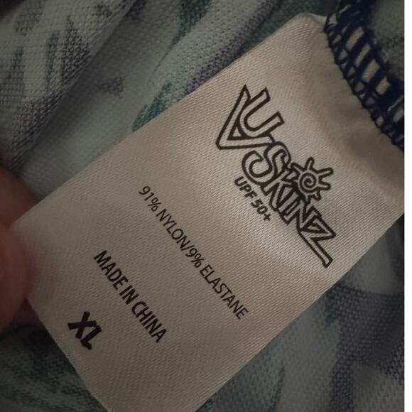 UV Skinz Coverup UPF 50+ Sunwear Beach Swim Maxi Dress Turquoise Tropical Sz XL - Picture 4 of 6